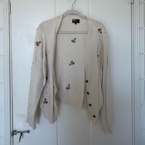 DRIFTWOOD - Cream Floral Knit Cardigan
